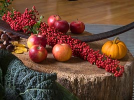 Fruits et légumes en décoration dans l'église de Melsheim